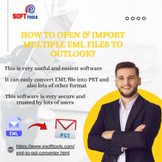 To open and import multiple EML files into Outlook, you have several effective methods to choose from eSoftTools EML to PST Converter Software. This software allows you to import multiple EML files into Outlook in one go, maintaining the original folder structure and formatting. Additionally, it converts EML files to PST format, which is natively supported by Outlook, simplifying the import process.

More info - https://www.esofttools.com/eml-to-pst-converter.html 