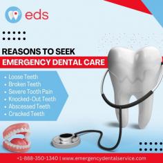 Emergency Dental Care | Emergency Dental Service

Emergency dental care is necessary if you have lost, broken, or knocked-out teeth, severe tooth pain, abscesses, and cracks. Taking immediate action can prevent problems, reduce discomfort, and improve optimal healing. Don't wait—proper treatment is important to maintaining your dental health and preventing further damage. Schedule an appointment at 1-888-350-1340.

