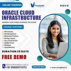 Visualpath offers the Best Oracle Cloud Infrastructure Training conducted by real-time experts. Our OCI Online Certification Course is available in Hyderabad and is provided to individuals globally in the USA, UK, Canada, Dubai, and Australia. Contact us at +91-9989971070.  Course Covered: API Gateway, API Management, Blockchain Platform, DevOps, Queue, Java, Cloud Service, MySQL Oracle, Database, Cloud Network   Whatsapp: https://www.whatsapp.com/catalog/919989971070/ Visit: https://www.visualpath.in/oracle-cloud-infrastructure-online-training.html 