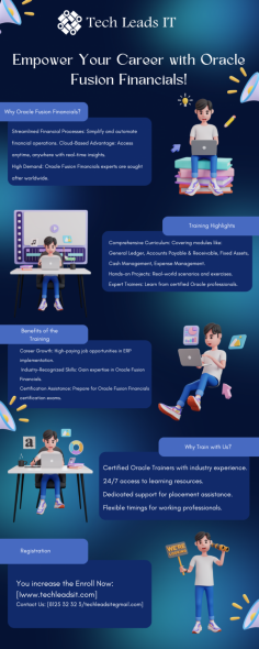 Tech Leads IT is the best institute offers Oracle Fusion Financials Training with detailed content covering almost all the modules and business cycles in the training. The instructor is very knowledgeable and kind to cover this much curriculum with a detailed explanation based on Real-Time Project Examples.

