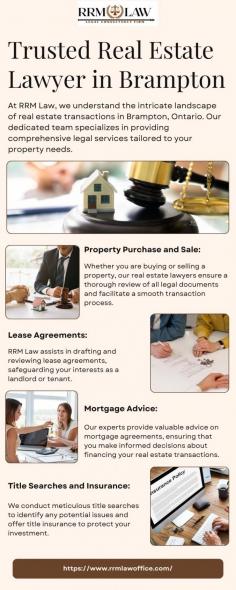 Trust us to protect your interests and secure your real estate investments with professional legal support. At RRM Law, we understand the intricate landscape of real estate transactions in Brampton, Ontario. Our team of skilled real estate lawyers in Brampton possesses in-depth knowledge of property law. Consult with us today!