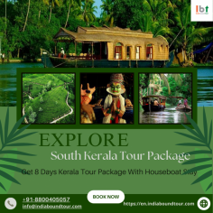 South Kerala tour packages offer an immersive experience into the heart of Kerala's natural beauty and cultural richness. Explore serene backwaters, tranquil beaches, and lush landscapes with tailored itineraries, including the 8 Days Kerala Tour Package with Houseboat Stay, covering popular destinations like Alleppey, Kovalam, and Kumarakom. Enjoy houseboat rides, Ayurvedic treatments, and authentic Kerala cuisine for a memorable getaway. Book now for an unforgettable journey through God’s Own Country