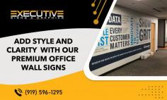 Professional Office Wall Signs to Make Your Mark

Infuse sophistication at your place of work with decorative office wall signs in Raleigh, NC that promote your business.Executive Signs & Graphics, we offer these office wall signs as part of our services for people who would want their offices to look more presentable. A professional setup that motivates. Contact us at (919) 596-1295 for more details.

