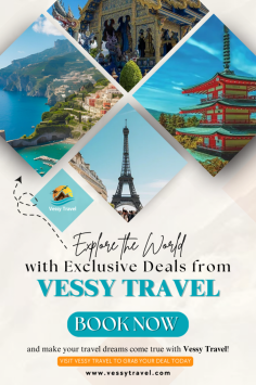 Ready to turn your travel dreams into reality? At Vessy Travel, we make it easy for you to explore the world with exclusive deals tailored to your wanderlust. Whether you’re planning a European getaway, a tropical retreat, or an adventurous escape, our carefully curated offers ensure you get the best value without compromising on quality. Discover hidden gems, iconic landmarks, and unique experiences—all while saving more and traveling smarter. Let Vessy Travel be your trusted companion in creating unforgettable memories, one destination at a time!