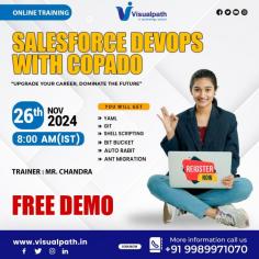 Attend Online #Free_Demo On #Salesforce_DevOps_with_Copado by Mr. Chandra. Demo on: 26 November 2024 @8:00 AM IST. Contact us: +91 9989971070 WhatsApp: https://www.whatsapp.com/catalog/919989971070 Visit: https://www.visualpath.in/online-salesforce-devops-training.html