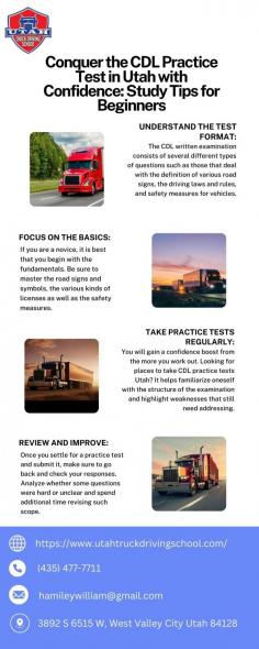 Ready to pass your CDL practice test Utah? Start with quality truck driving lessons to build a solid foundation. At Utah Truck Driving School, our comprehensive truck driving course prepares you to tackle the test with confidence and sets you on the path to a successful trucking career. Visit here to know more:https://utahtruckschool.livejournal.com/3082.html