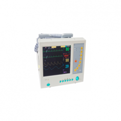 Medzer Biphasic Defibrillator offers manual, synchronized, and asynchronous defibrillation. It features a high-res graphic display, 12-lead ECG/RESP, quick 10-second charging to 360J, durable 4000V isolation, 120-min monitoring, and 35 discharges per charge.