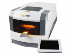 Labdex Halogen Moisture Analyzer measures moisture content with a halogen lamp featuring a 7-inch touch screen, a 35-millimeter chamber height, and a 100-millimeter pan. It supports 40 to 230 °C settings, offers wireless communication, stores test data, and ensures accurate, efficient operation.