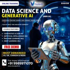 Visualpath Advance your career with Data Science Course In Hyderabad. Gain hands-on training, real-world skills, and certification. Enroll today for the best Data Science Course. We provide to individuals globally in the USA, UK, etc. Call on: +91 9989971070  Course Covered: Data Science, Programming Skills, Statistics and Mathematics, Data Analysis, Data Visualization, Machine Learning,  WhatsApp: https://www.whatsapp.com/catalog/919989971070/ Blog link: https://visualpathblogs.com/ Visit us: https://www.visualpath.in/online-data-science-with-generative-ai-course.html 