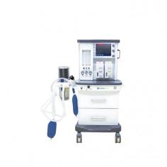 Medical Deals Anaesthesia System features a 10.4" colour TFT LCD, adjustable ventilation rates, and alarms for AC power failure and low voltage. Powered by O₂, N₂O, and AIR with a flowmeter range of 0.1–10 L/min, it ensures reliability with an internal battery backup.