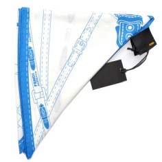 Fendi Silk Triangle Scarf Blue White Cavallo  Discount Women Designer Scarves Outlet | Como Milano