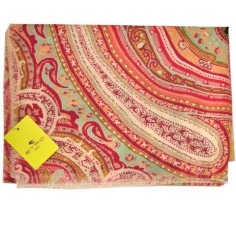 Etro Wool Silk Scarf Pink Multi colored  Discount Women Designer Scarves Outlet | Como Milano