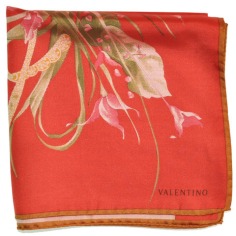Valentino Square Scarf Red Floral  Discount Women Designer Scarves Outlet | Como Milano