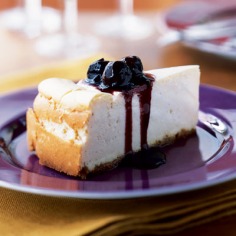 Vanilla Cheesecake with Cherry Topping Recipe < 100 Healthy Dessert Ideas - Cooking Light