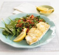 Grilled fish with tomato lentil salad | Australian Healthy Food Guide