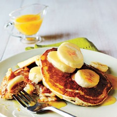 Whole-Wheat Buttermilk Pancakes with Orange Sauce Recipe | MyRecipes.com