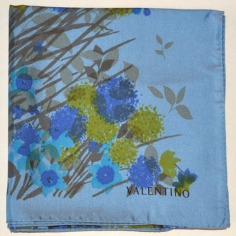 Valentino Silk Square Scarf Blue Yellow Floral  Discount Women Designer Scarves Outlet | Como Milano