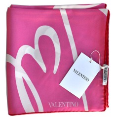 Silk Pink Valentino Scarf  Discount Women Designer Scarves Outlet | Como Milano