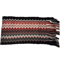 Missoni Scarf SALE Wool Blend Black Red Zig Zag  Discount Women Designer Scarves Outlet | Como Milano