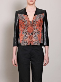 Medallion-jacquard leather jacket | Helmut Lang | MATCHESFASHI...