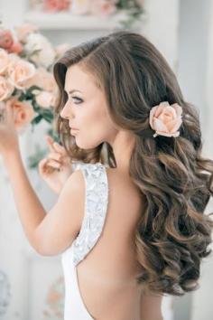 Wedding hair and the backless dress