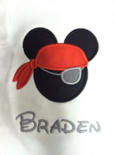 Pirate Mickey Personalized Tee on Etsy, $20.00 disney world outfits clothing shirt