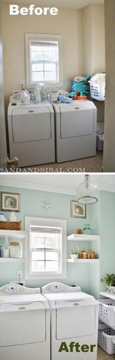 DIY Laundry Room Makeovers • Ideas, Tips & Tutorials! • Including this makeover from sand & sisal.