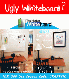 The Hidden Whiteboard, Easy way to hide that ugly whiteboard and transform your space.