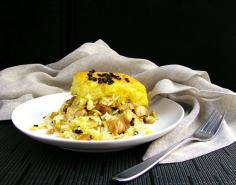 Persian Layered Chicken and Rice with Yogurt