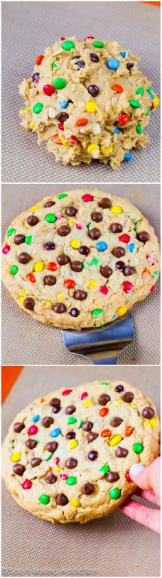 One giant peanut butter M&M cookie to cure even the largest peanut butter cookie craving!