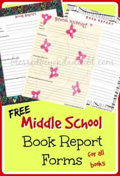 FREE printable book report form! I am going to use for my high schoolers, too!