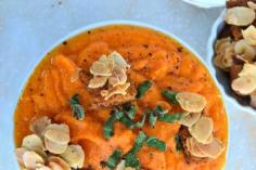 Cream of Carrot Soup With Almond Croutons #glutenfree