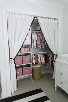 A Closet Behind Curtains: "Pinterest is always a great resource to find nursery inspiration. I was and still am obsessed!"  Source: Michele Beckwith Photography