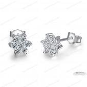 925 Sterling Silver Flower Stud Earrings #226