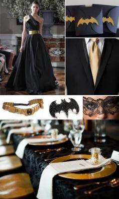 If you thought superhero weddings are generally too casual, here are some classy, stunning gold and black wedding ideas all based on having an elegant Batman wedding. Bahahhaha