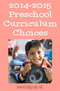 Preschool Curriculum Choices 2014-2015 ~ In All You Do
