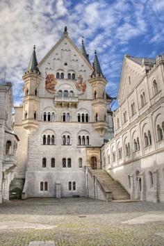 Neuschwanstein Castle courtyard, Bavaria, Germany.