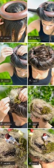 How to make birds nest hair for Halloween, Perhaps good for going as Mother Nature? #zappos