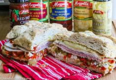 Muffaletta on gluten-free Foccacia  #MakeThatSandwich #sandwich