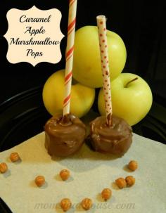 Caramel Apple Marshmallow Pops - Mom's Madhouse