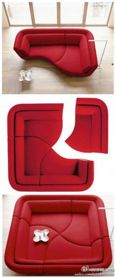 Cool Puzzle Sofa. #Sofas #Design #Red..I love this idea, so much fun and versatile...Please welcome at my page at: pinterest.com/...