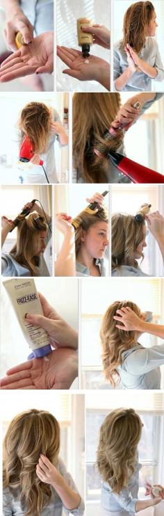 This is a great tutorial for when you want those loose but bouncy curls. There are many ways to achieve this look, detangle hair using a wide tooth comb, working shine serum and hair in from ends to the nape of your neck. Blow dry hair and separate into sections. Starting from the bottom up,m …