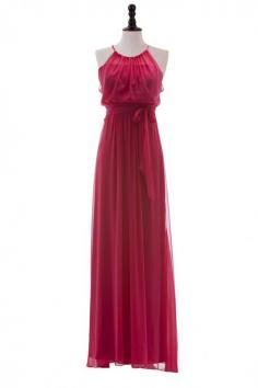 Halter Chiffon Gown with Shirred Bodice--Bridesmaid dress?