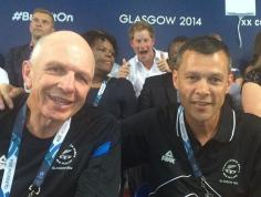 On Monday, New Zealand Boxer Trevor Shailer posted this amazing photo of him and Rugby star Gordon Tietjens (left) being photobombed by Prince Harry at the 2014 Commonwealth Games in Glasgow: | Prince Harry Photobombs Athletes At The Commonwealth Games