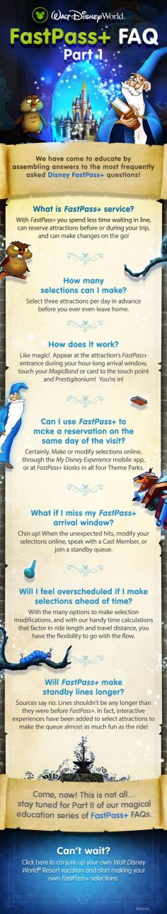 Learn the basics of FastPass+ with these FAQs from Walt Disney World!