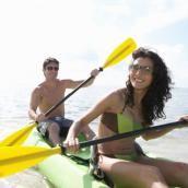 Work on your communication and your upper bodies with partner kayaking.
