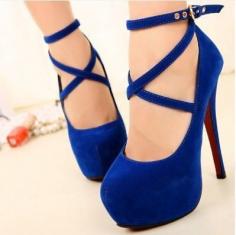 Women's Sexy Pumps blue Vintage Red/Black Bottom Platform Strappy High Heels Party Shoes  Women's Shoe Sizes Conversion ...