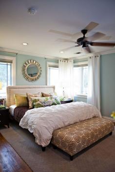 sherwin williams rainwashed   wall color for master bedroom. What a relaxing room.