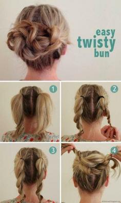 Easy twisty bun hair tutorial