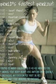 4 minute work out.